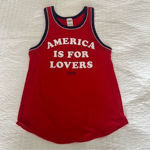 Victoria’s Secret PINK - Red America is For Lovers Racerback Tank - Size S